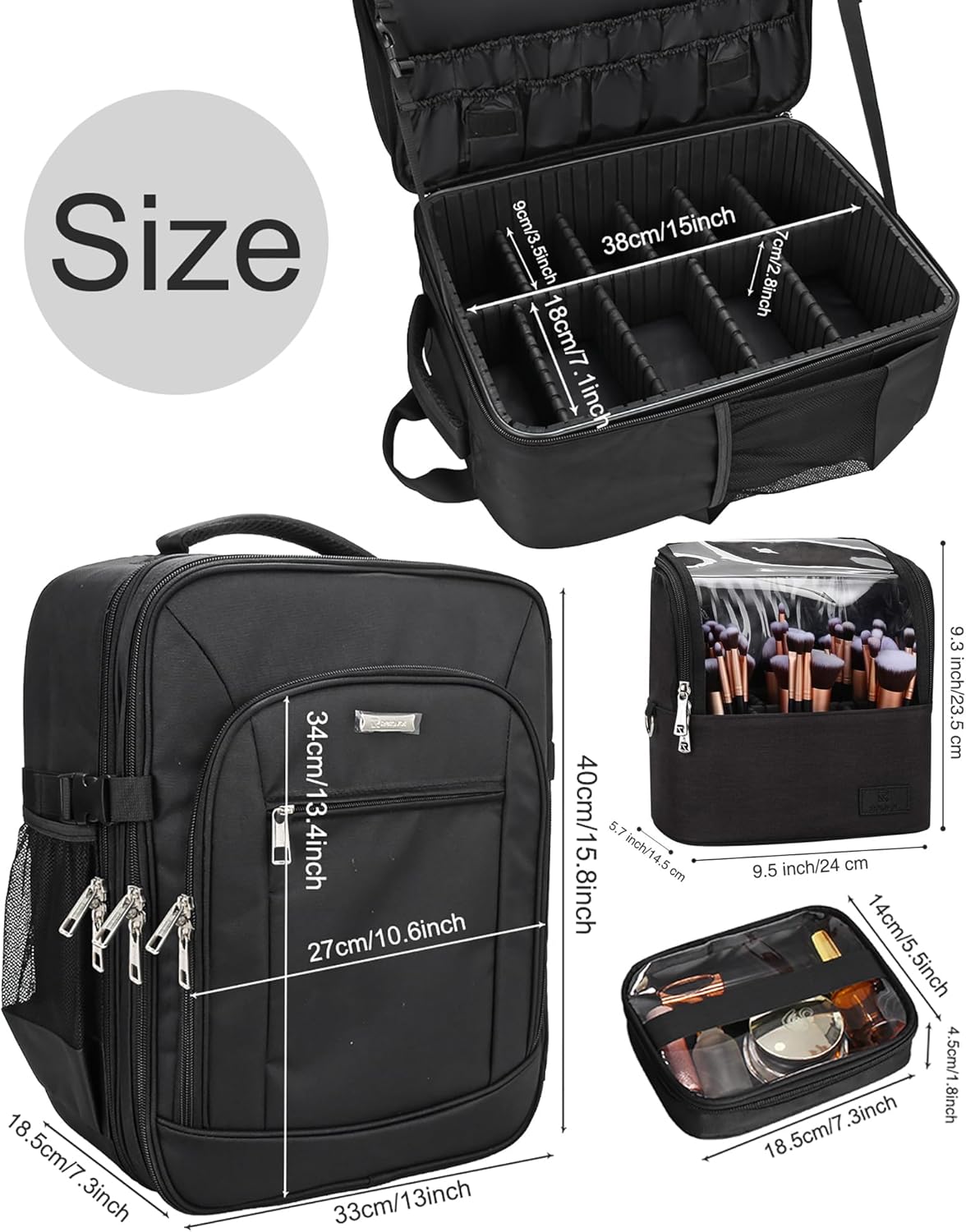 Makeup Backpack Makeup Artist Bag Professional Extra Large Cosmetic Bags Travel Train Case Storage