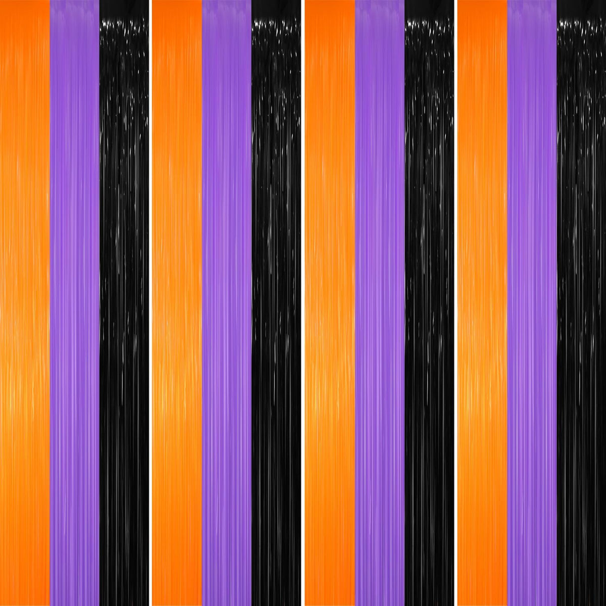 GOER 3.2 ft x 8.2 ft Metallic Tinsel Foil Fringe Party Backdrop for Halloween Birthday Graduation
