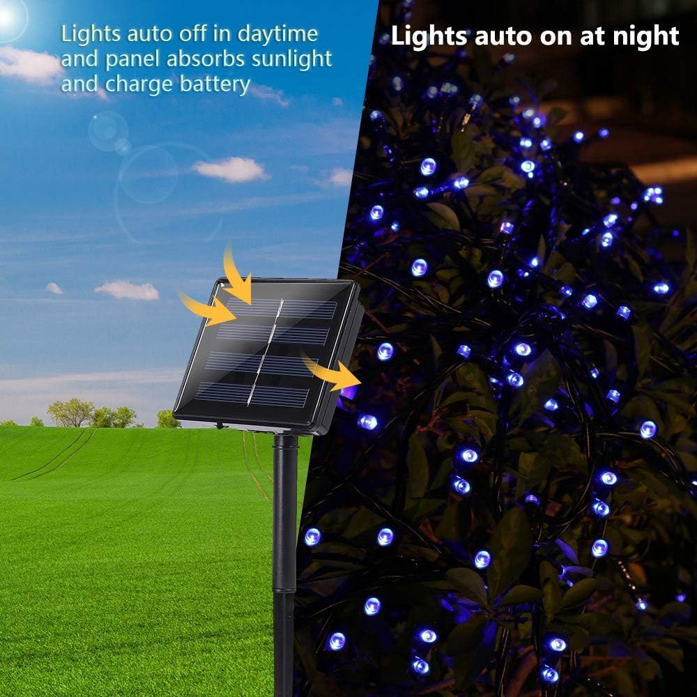Toodour Solar Christmas Lights Outdoor, 2 Packs Total 144ft 400 LED Solar String Lights with 8