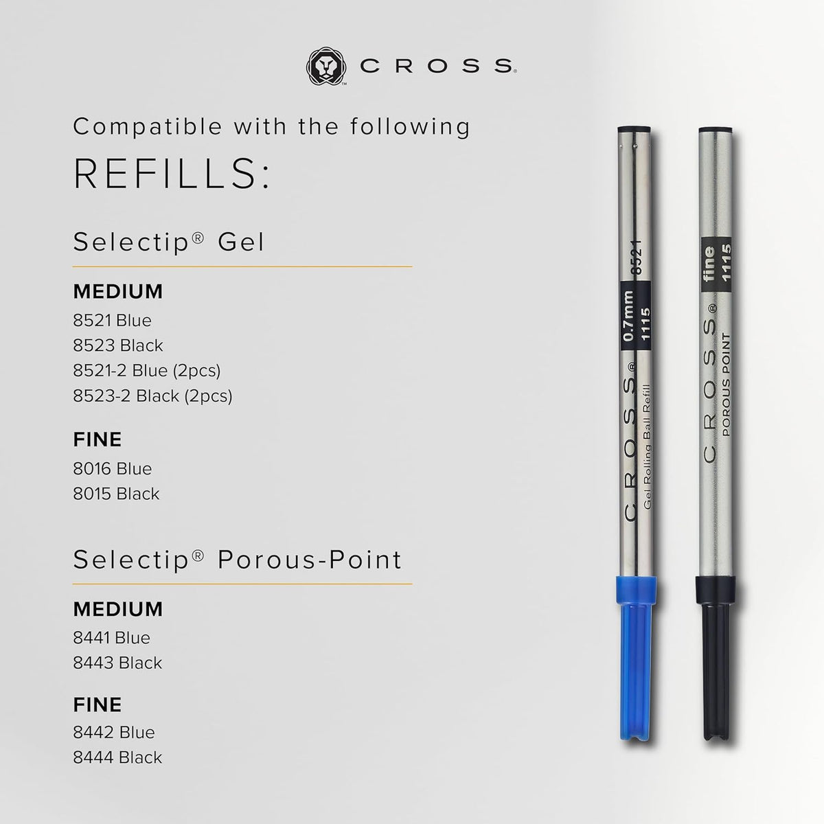Cross Bailey Light Refillable Rollerball Pen Presented in a Everyday Gift Box - Medium Point, Black