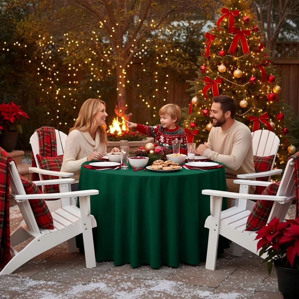 sancua Round Tablecloth - 120 Inch - Water Resistant Spill Proof Washable Polyester Table Cloth