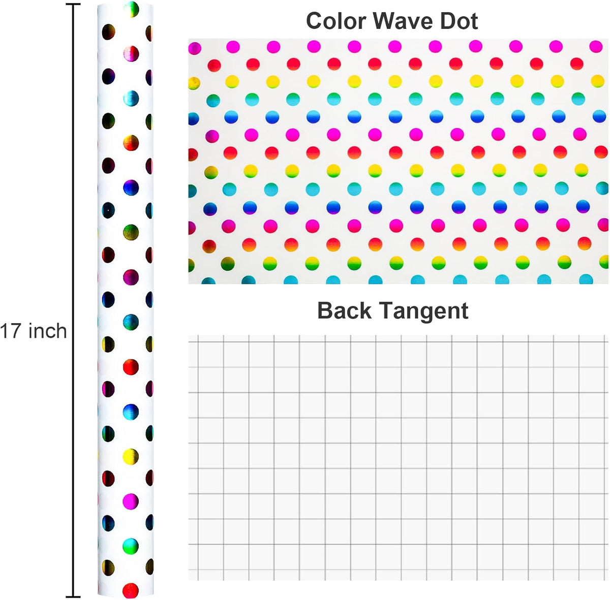 Burymento Rainbow Dots Wrapping Paper, Gift Wrap for Birthday, Valentines, Mothers day, Graduation