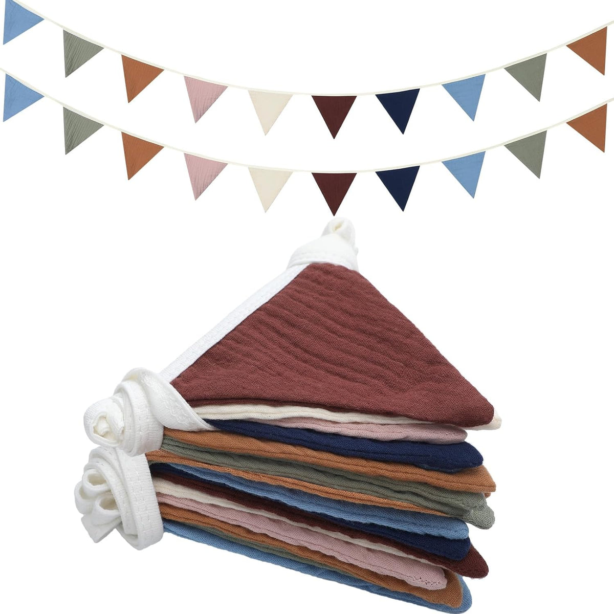 Oudain 15.5 ft Pennant Banner Flags, 2 Pcs Nursery Garland Triangle Bunting Flag Baby Banner for