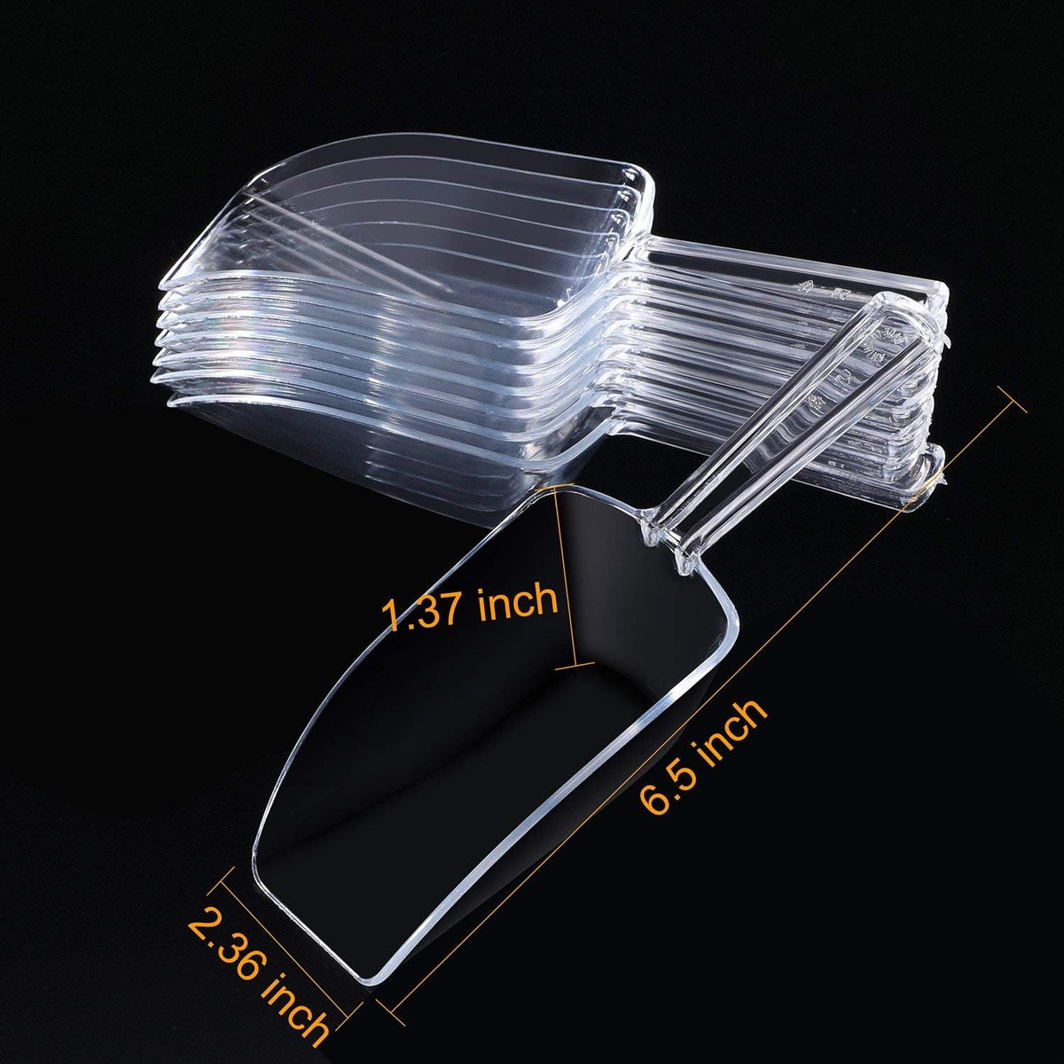 Hestya 8 Pcs Christmas Multi Purpose Clear Plastic Scoops for Candy Buffet Acrylic Kitchen Ice Food