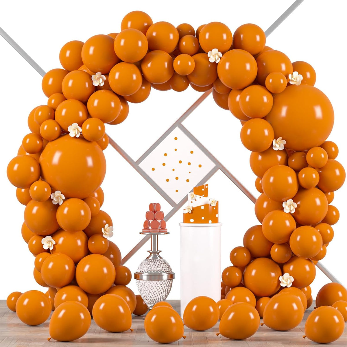 90pack Retro Orange Balloons Different Size 18/12/10/5 Inch Retro Orange Balloon Garland Arch Kit