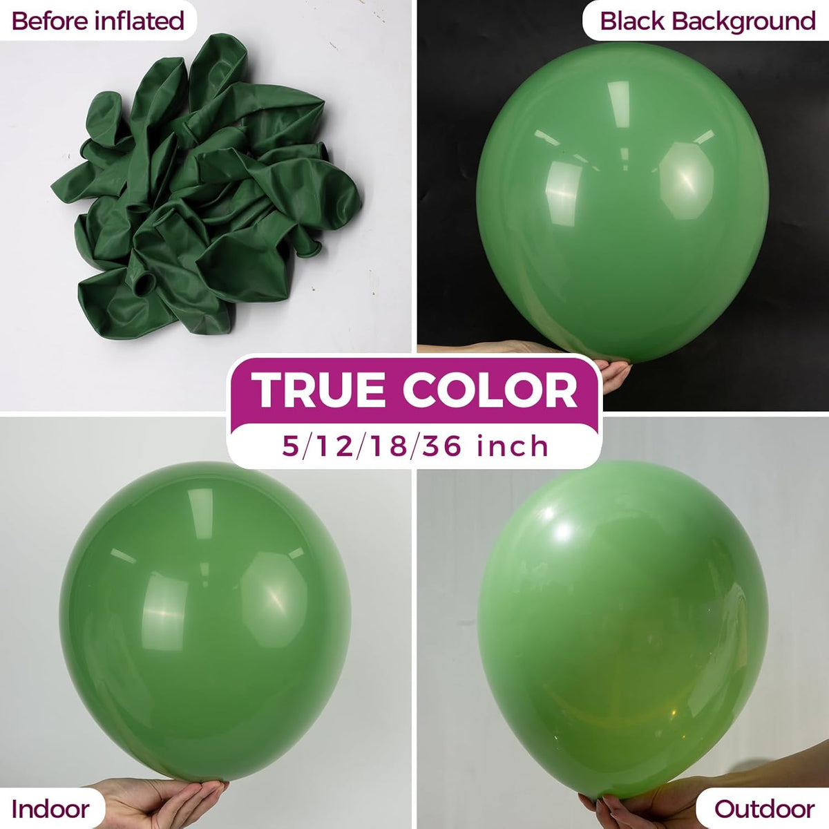 Bezente Sage Green Latex Party Balloons - 100 Pack 12 inch Round Helium Olive Green Balloons for