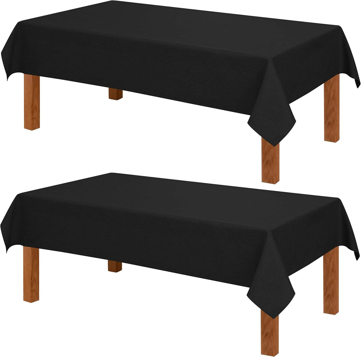 Hiasan 2 Pack Faux Linen Rectangle Tablecloth - Wrinkle and Stain Resistant Washable Table Cloth