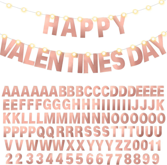 TaoBary 112 Pcs DIY Letter Custom Banner Glitter Customizable Banner Kit Including 107 Letters and