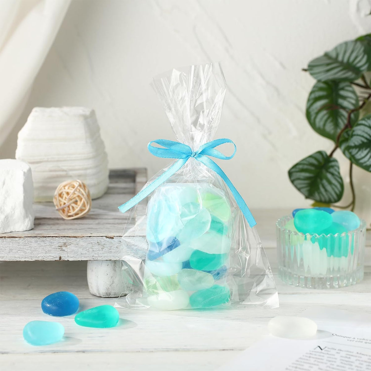 200g Sea Glass Soap Decor Seashell Decorative Soaps for Bathroom Home Decor Beach Wedding Nautical