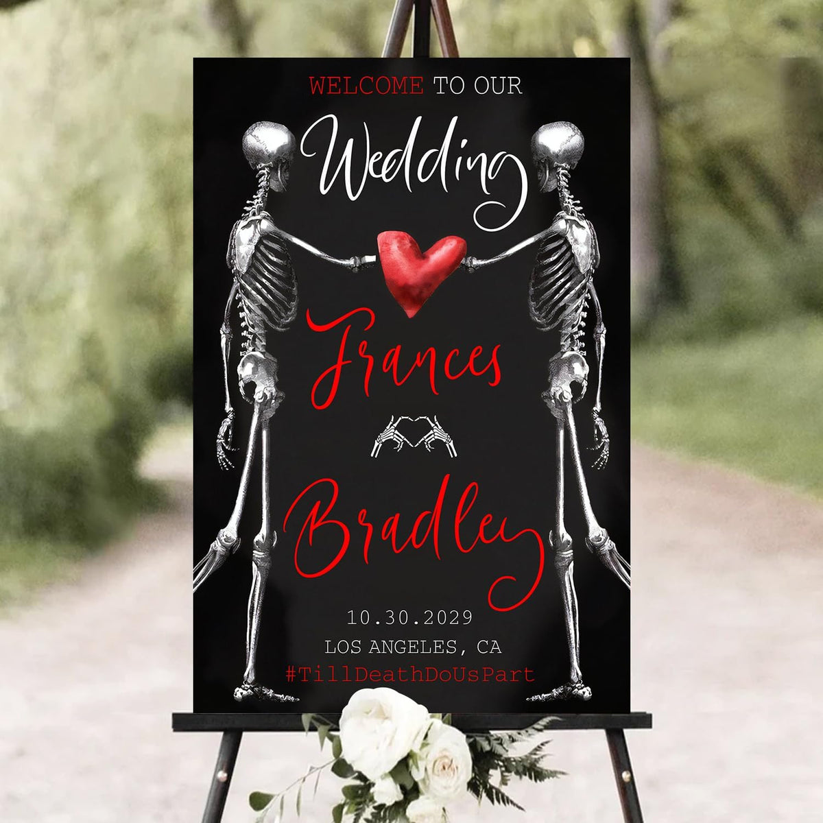Welcome To Our Wedding Sign, Gothic Wedding Welcome Sign, Dark Romantic Goth Wedding Sign, Wedding