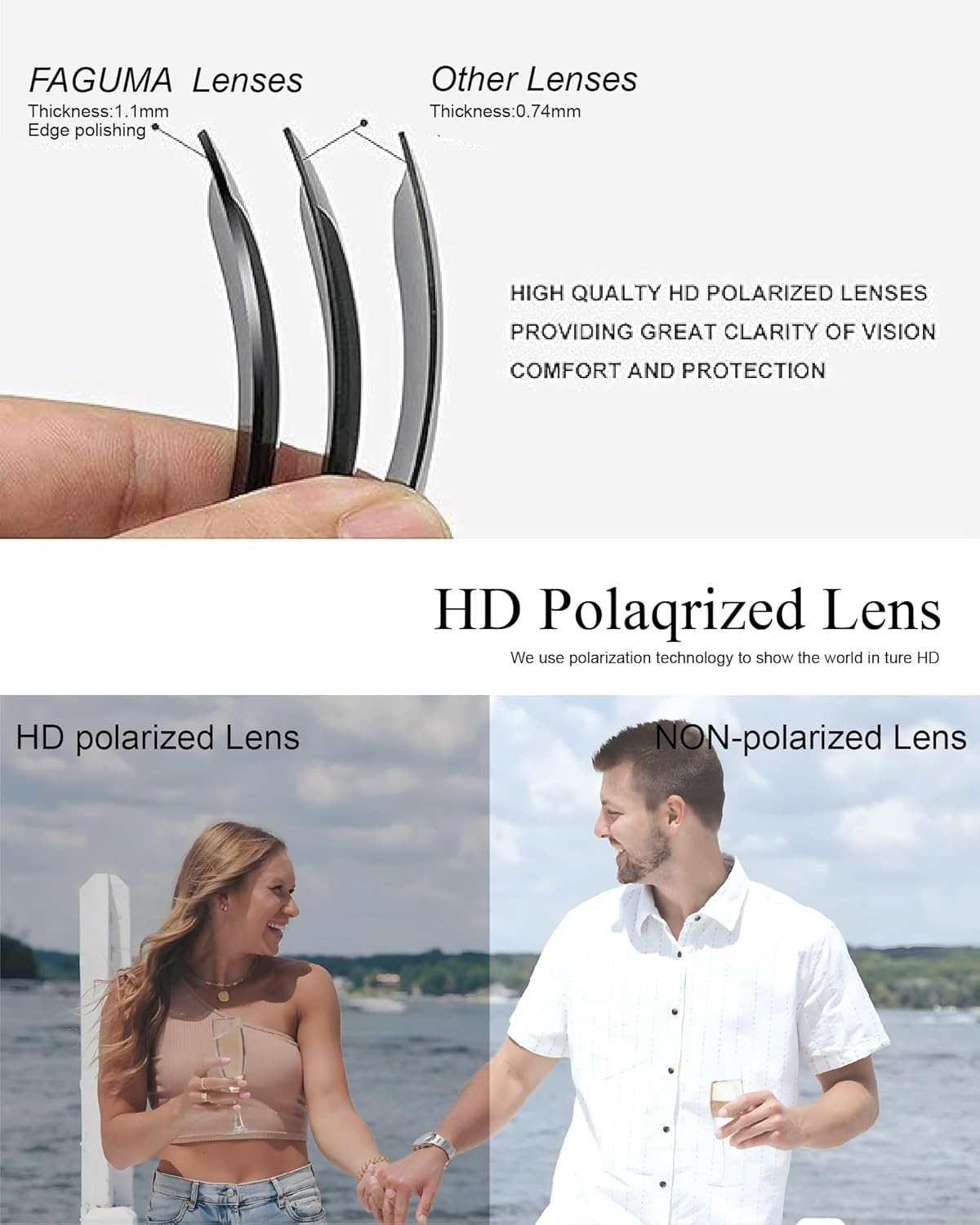 Bride and Groom Polarized Sunglasses for Wedding – UV400 Protection, Lightweight & Stylish Couple