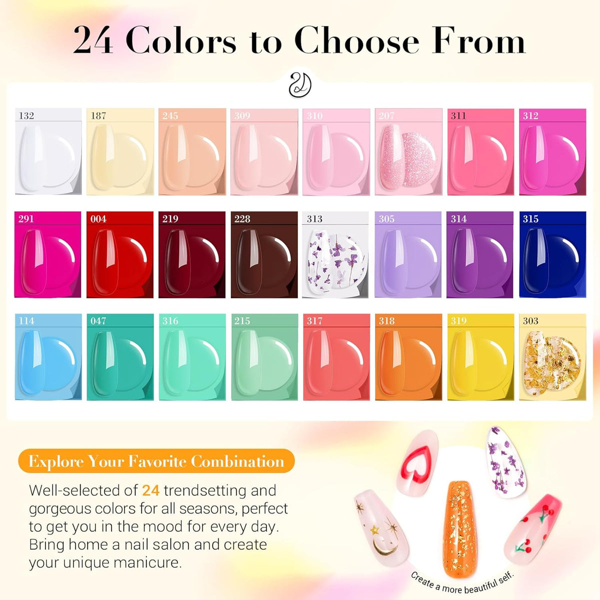 AZUREBEAUTY Dip Powder Nail Kit with Electric Nail Drill 24 Colors Bright Green Pink Orange Nail