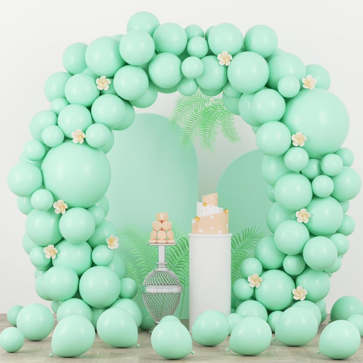 90pack Mint Green Balloons Different Size 18/12/10/5 Inch Pastel Green Balloon Garland Arch Kit for