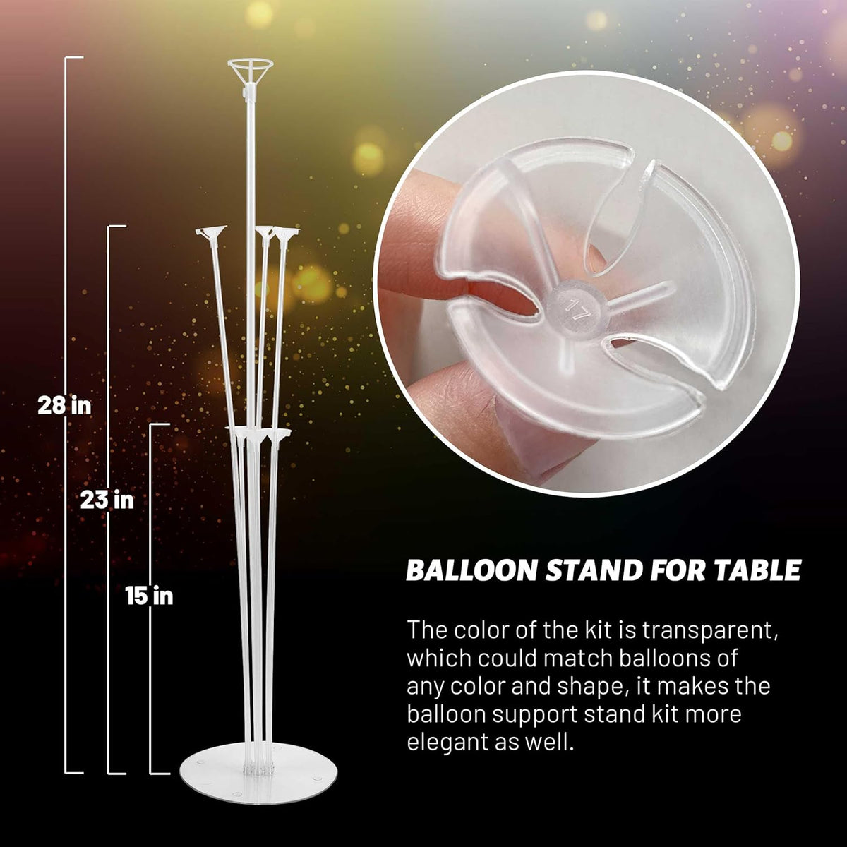 JOYYPOP 10 Sets Balloon Stand Kit, Balloon Sticks with Base Party Supplies Birthday Graduation