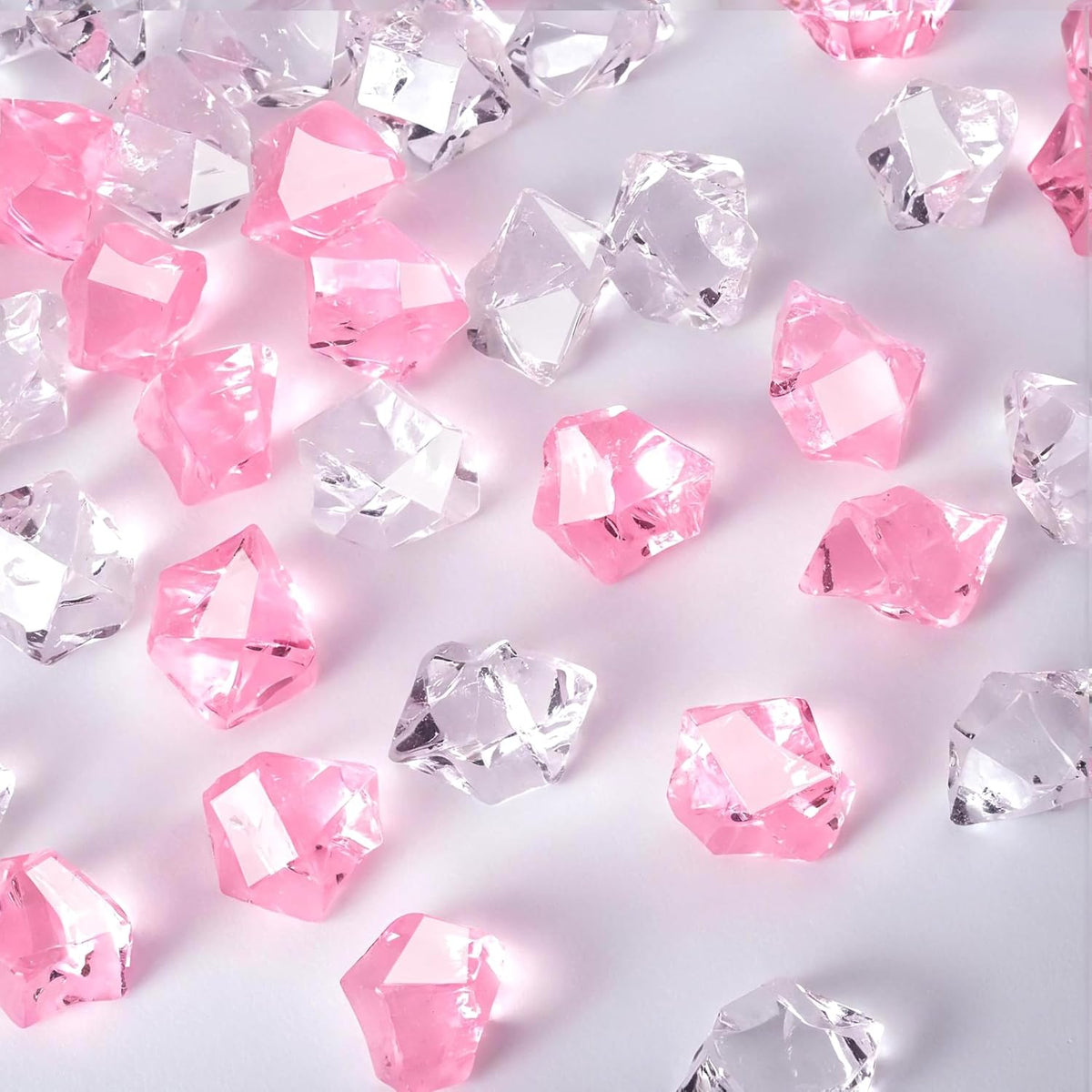 Acrylic Crushed Ice Rocks, Babenest 150 PCS Fake Crystals Plastic Ice Cubes Diamonds Gems for Vase