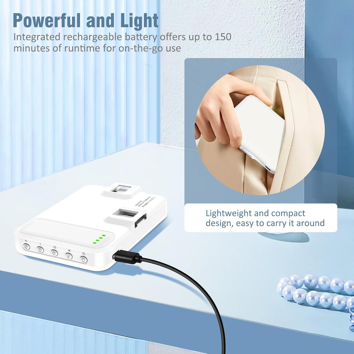 60 LED Portable Selfie Light Video Conference Lighting with Clip & Camera Tripod Adapter