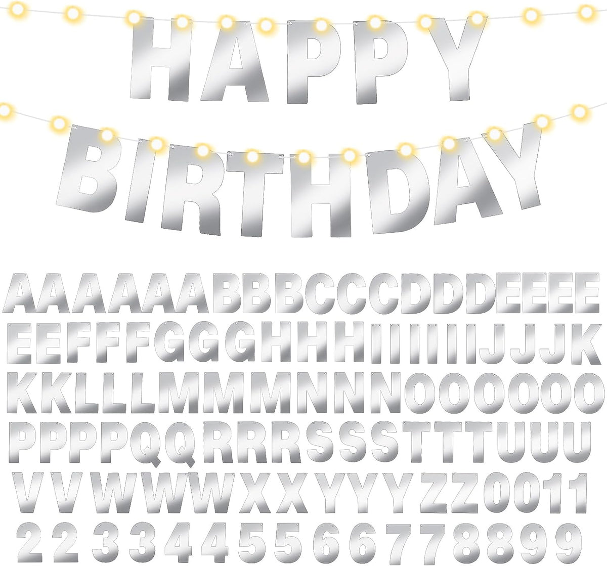 TaoBary 112 Pcs DIY Letter Custom Banner Glitter Customizable Banner Kit Including 107 Letters and