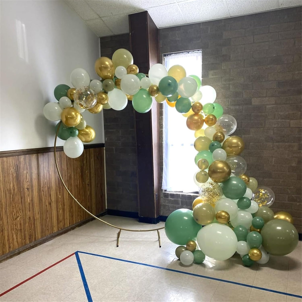 Sage Green Balloons Set, 60Pcs 12 Inch Olive Macaron Pastel Green Balloons with Metallic Confetti