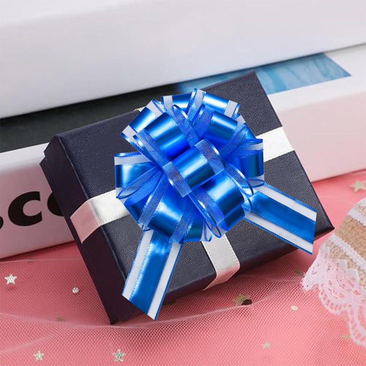 7 Pieces Large Pull Bows, 6 inche, Big Bow for Gift Wrapping, Christmas Party Birthday Gift