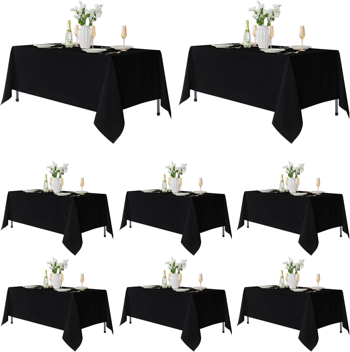Fitable 8 Pack Table Cloth Rectangle Table: Stain and Wrinkle Resistant Tablecloth Rectangular