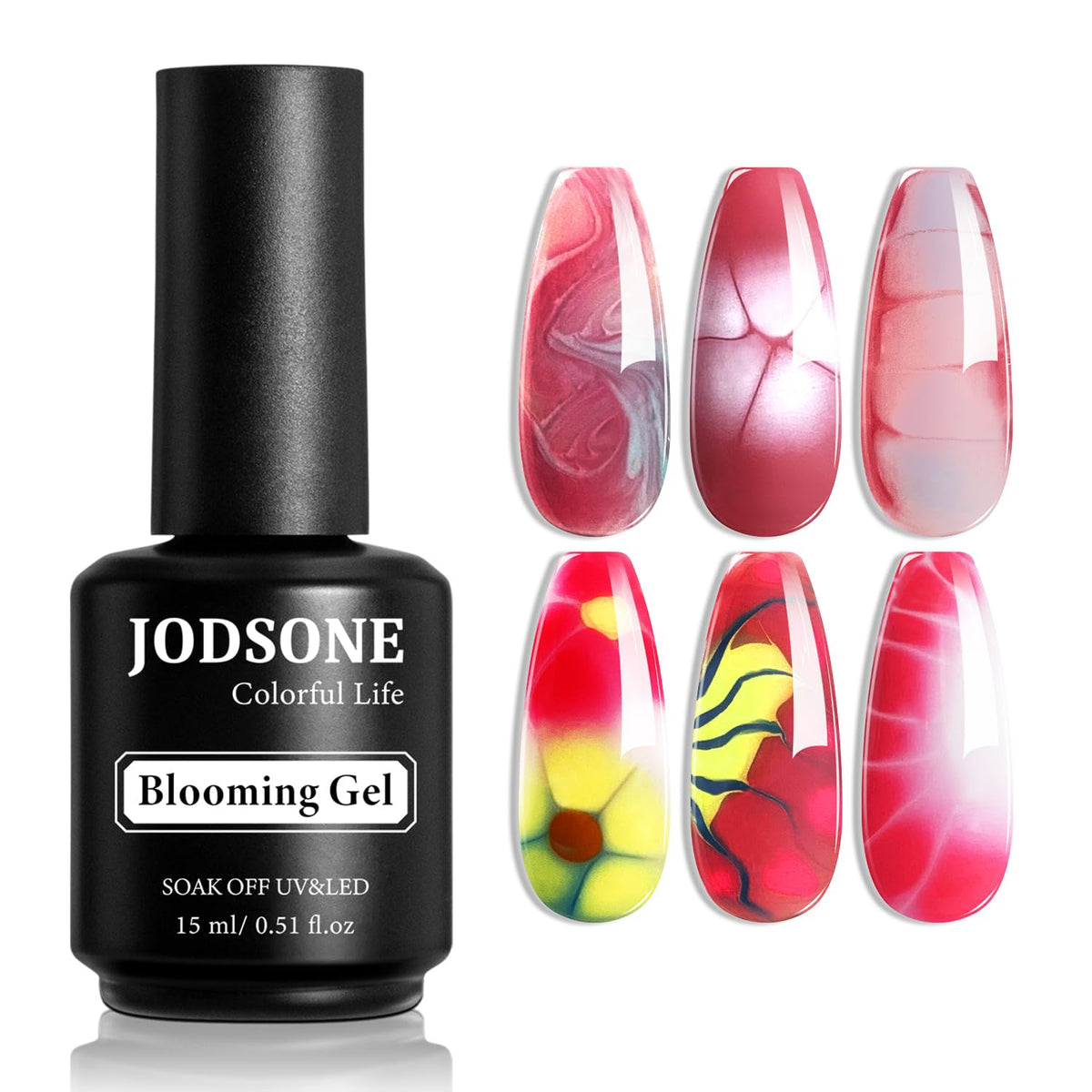 JODSONE Blooming Clear Gel Nail Polish, 15ml for Spreading & Watercolor Effects, Floral Nail Art