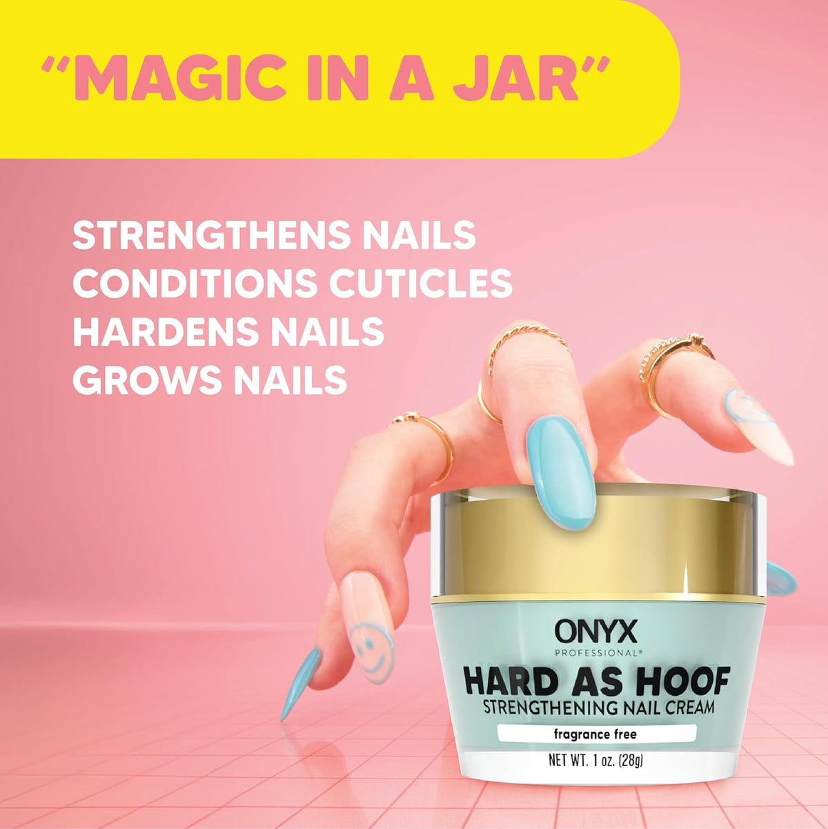 Onyx Professional Hard As Hoof Nail Strengthening Cream, Unscented - Nail Growth & Conditioning