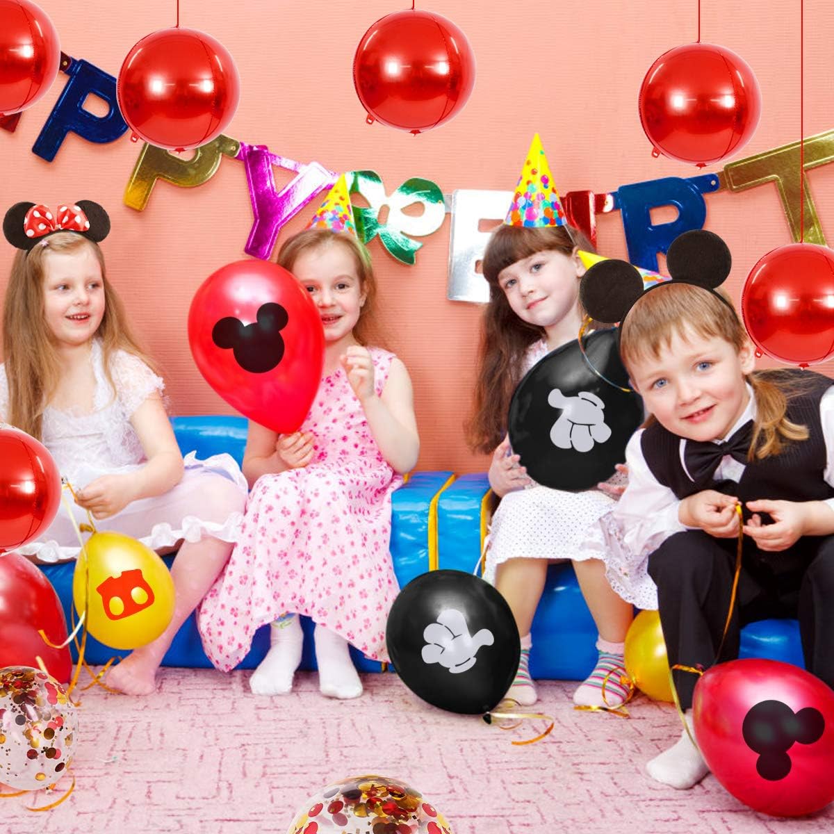 10 pcs Red 4D balloon, 10 inch Foil Mylar Sphere Balloon for Birthday Party,Wedding,Valentine's