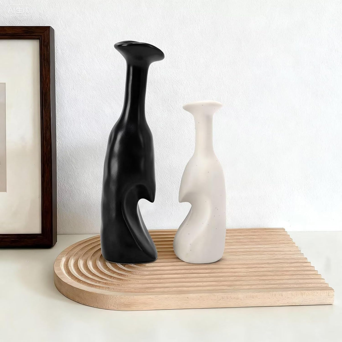 Heart Shaped Small Ceramic Vases Set of 2 Home Decor Boho Vase Modern Matte Flower Vase Minimalist