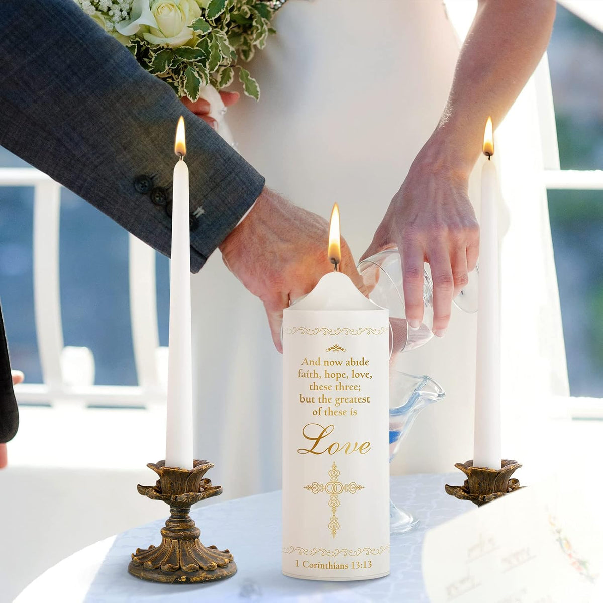 Frienda Unity Candles for Wedding Ceremony Set Wedding Unity Taper Candles Catholic Religious