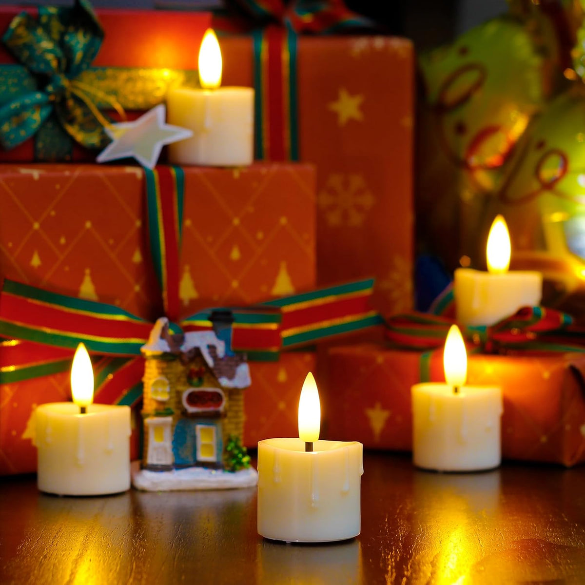 Rechargeable Flameless 1.6" x2.5" Tea Light Candles with Remote & Type-C Charging Cable, Timer LED