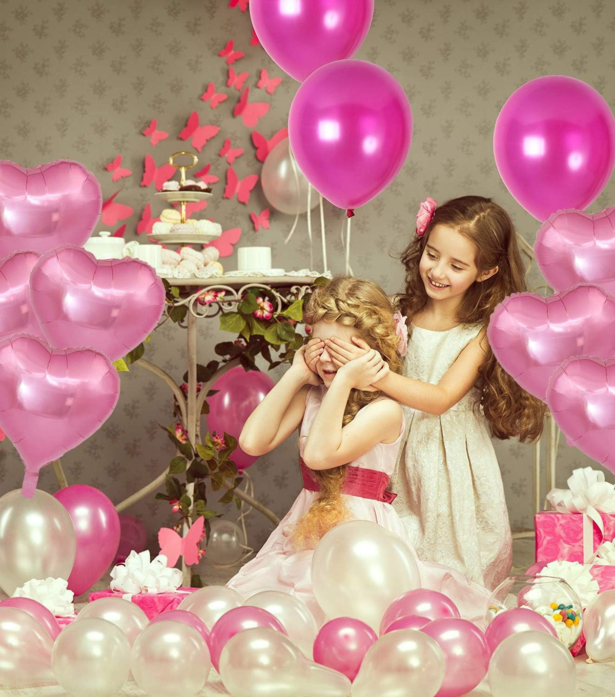 50 Pcs 10 inch Heart Shape Foil Mylar Balloons for Birthday Party Decorations, Wedding Decorations