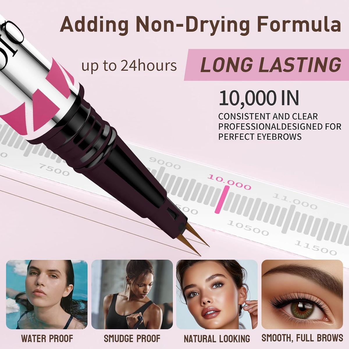 Eyebrow Pencils for Women, 2-in-1 Dual-Ended Microblading Eyebrow Pencil Waterproof with 2 Fork Tip