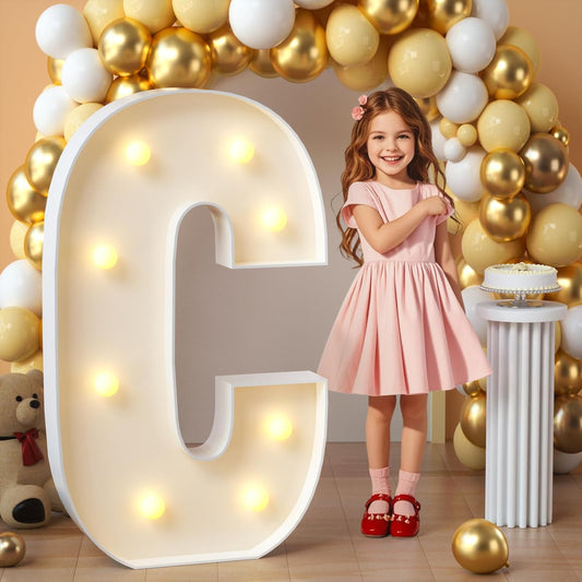 imprsv Marquee Light Up Letters, 3FT Mosaic Letters with Light for Baby Shower Graduation Party