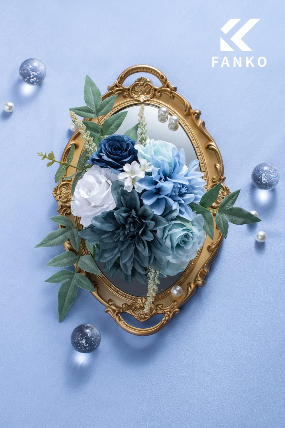 FANKO Dusty Rose Artificial Flowers Combo for DIY, Fake Blue Rose Artificial Silk Flowers with
