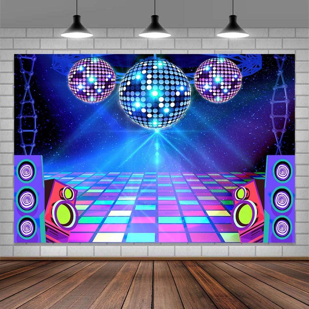 Disco Backdrop 7X5ft Retro Glow Party 70s 80s 90s Theme Stage Dance Background Disco Party