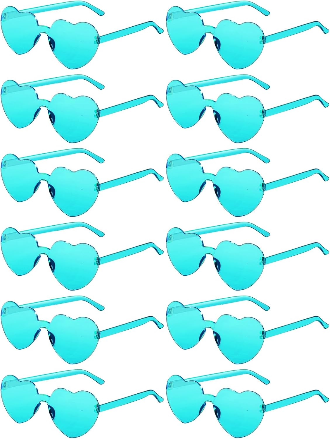 12 Pairs Heart Shaped Sunglasses for Women Colorful Glasses Fun Trendy Transparent Heart Sunglasses