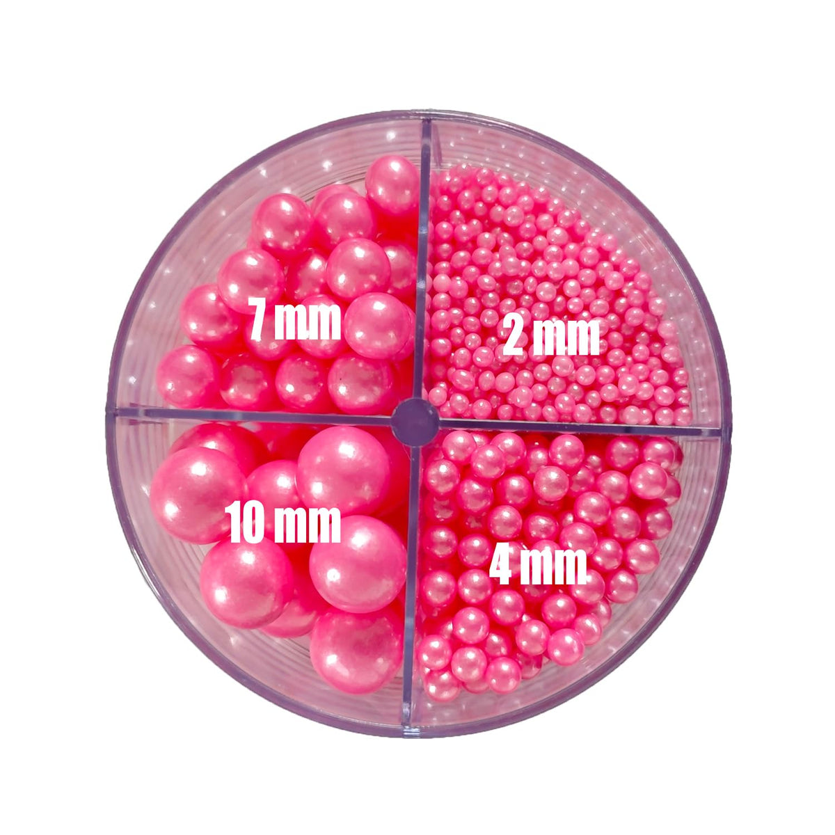 4 in 1 Edible Pink Pearl Sugar Sprinkles 6 oz, 4 sizes Candy Pearls Ideal for Baking, Cake and
