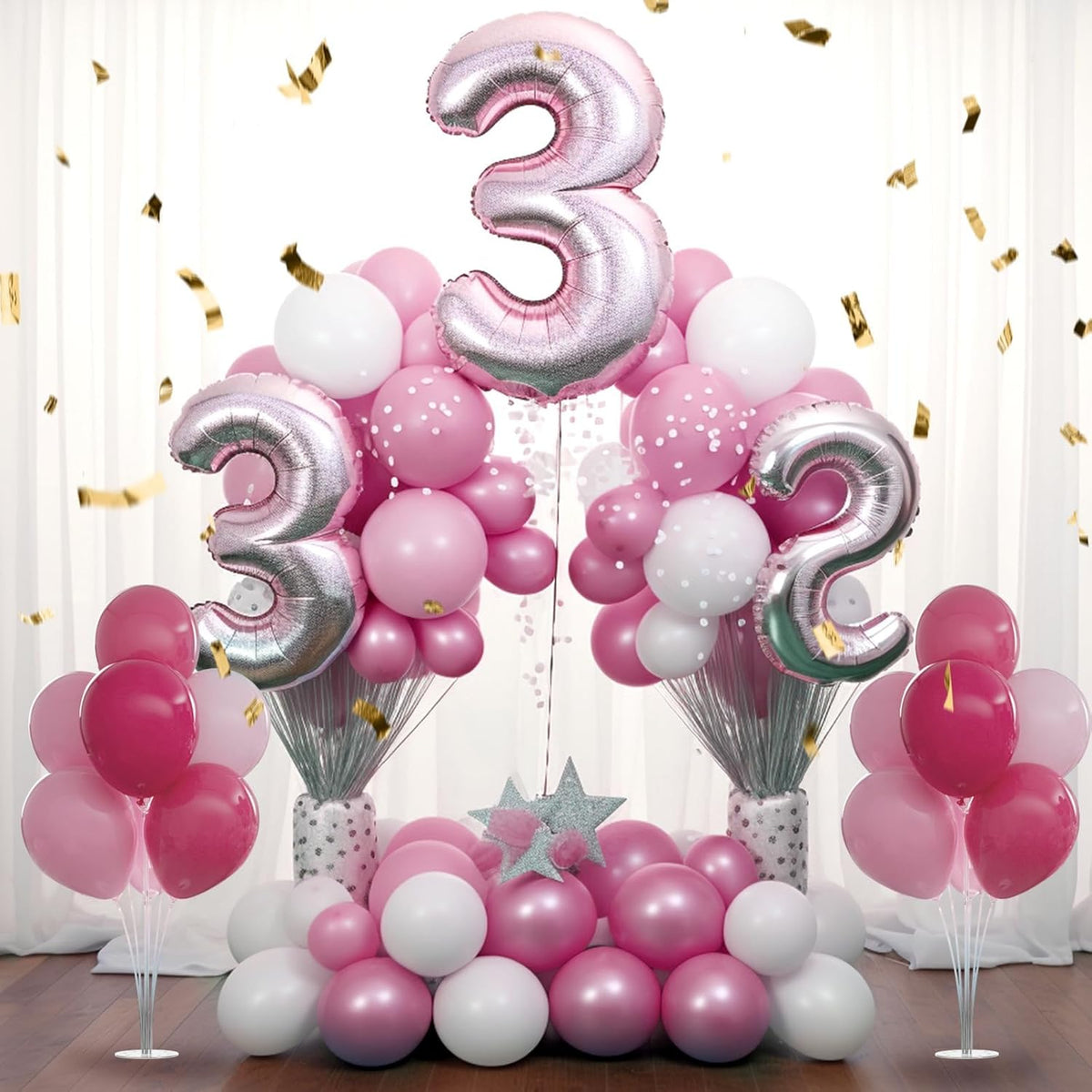 10 Set Balloon Stand Kit - Table Balloon Stands with Base, Easy Assembly Balloon Sticks, Reusable