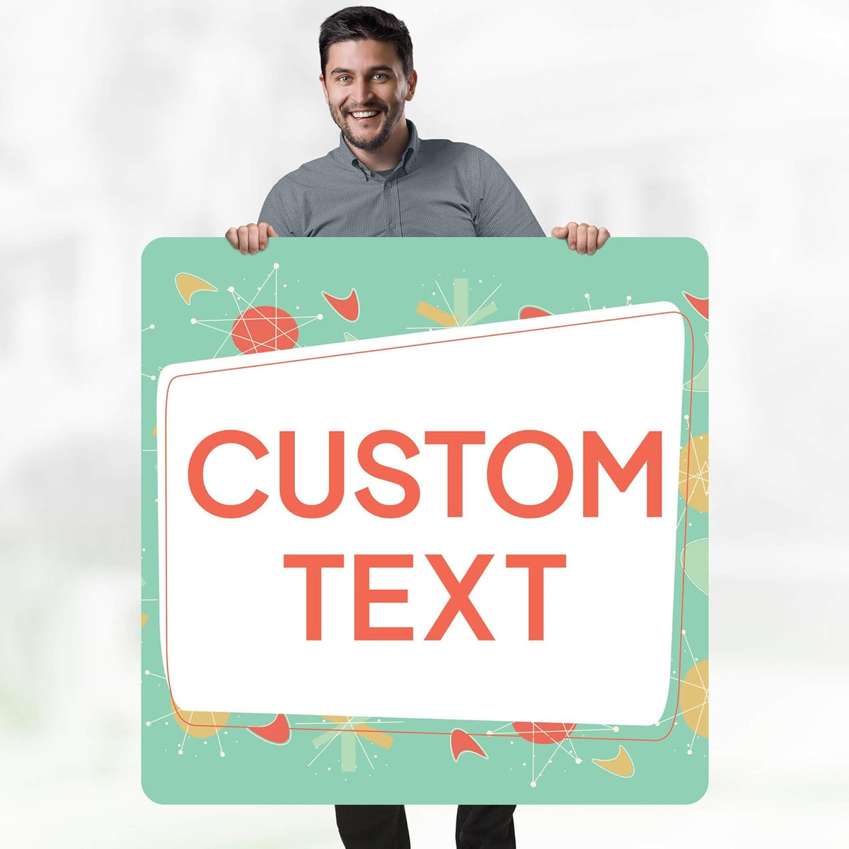 Custom Sign, Custom Street Sign, 11 Font Colors, 13 Font Styles, 4 Hole Options, 22 Sizes, 36x36