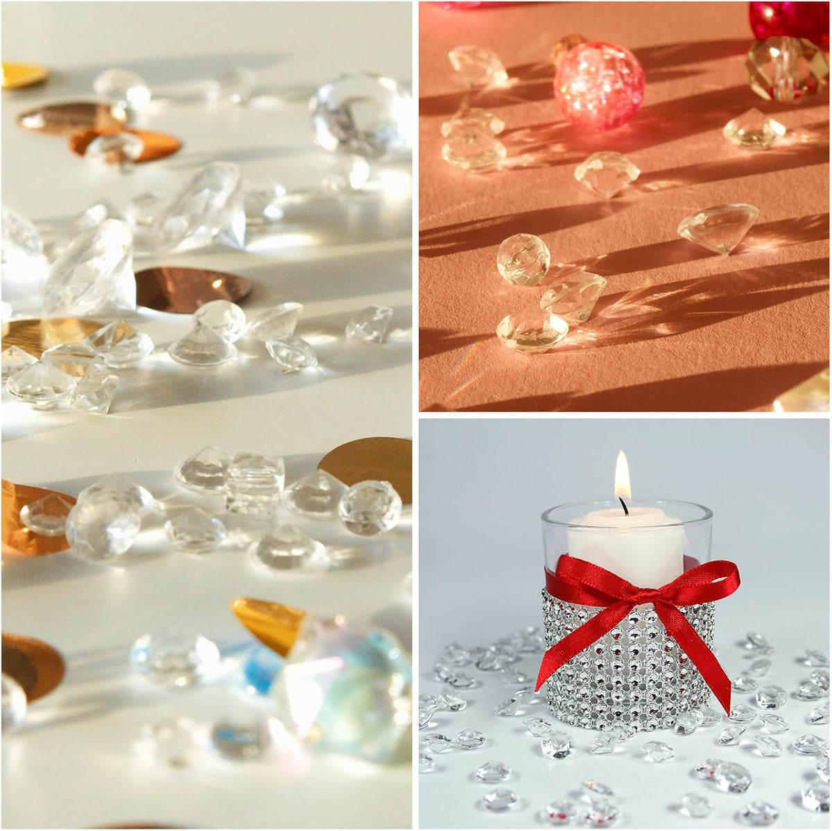 PATIKIL 10000 Pcs Wedding Table Scatter Confetti Crystals 4.5mm Acrylic Diamonds Vase Fillers Gems