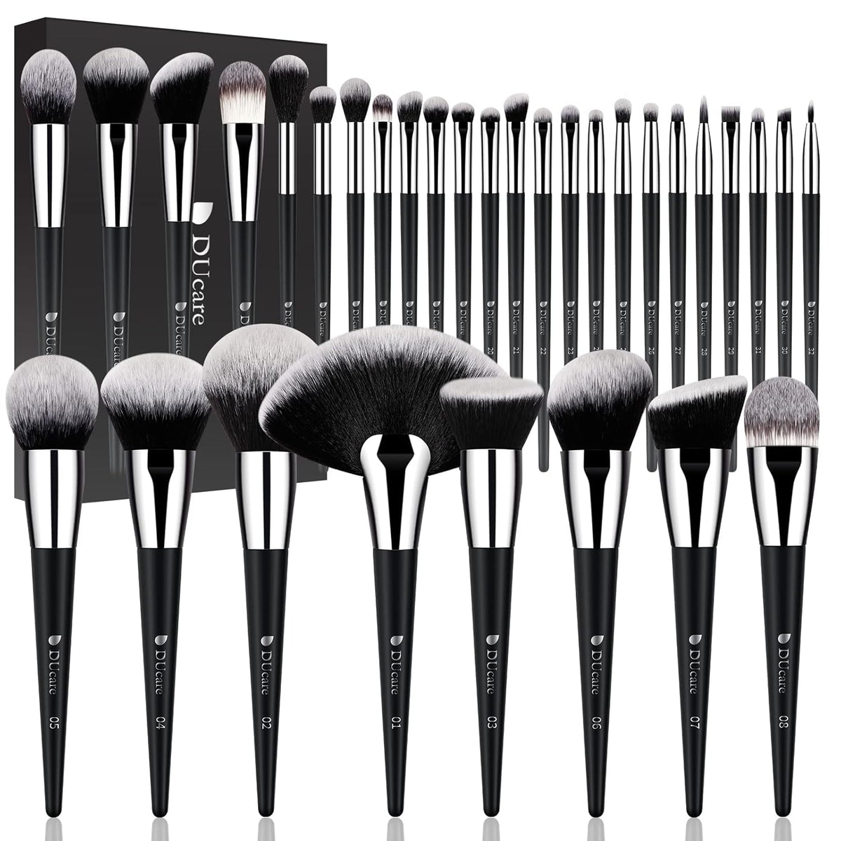 DUcare Makeup Brushes Set Professional 32Pcs Make up Brushes Premium Synthetic Kabuki Foundation