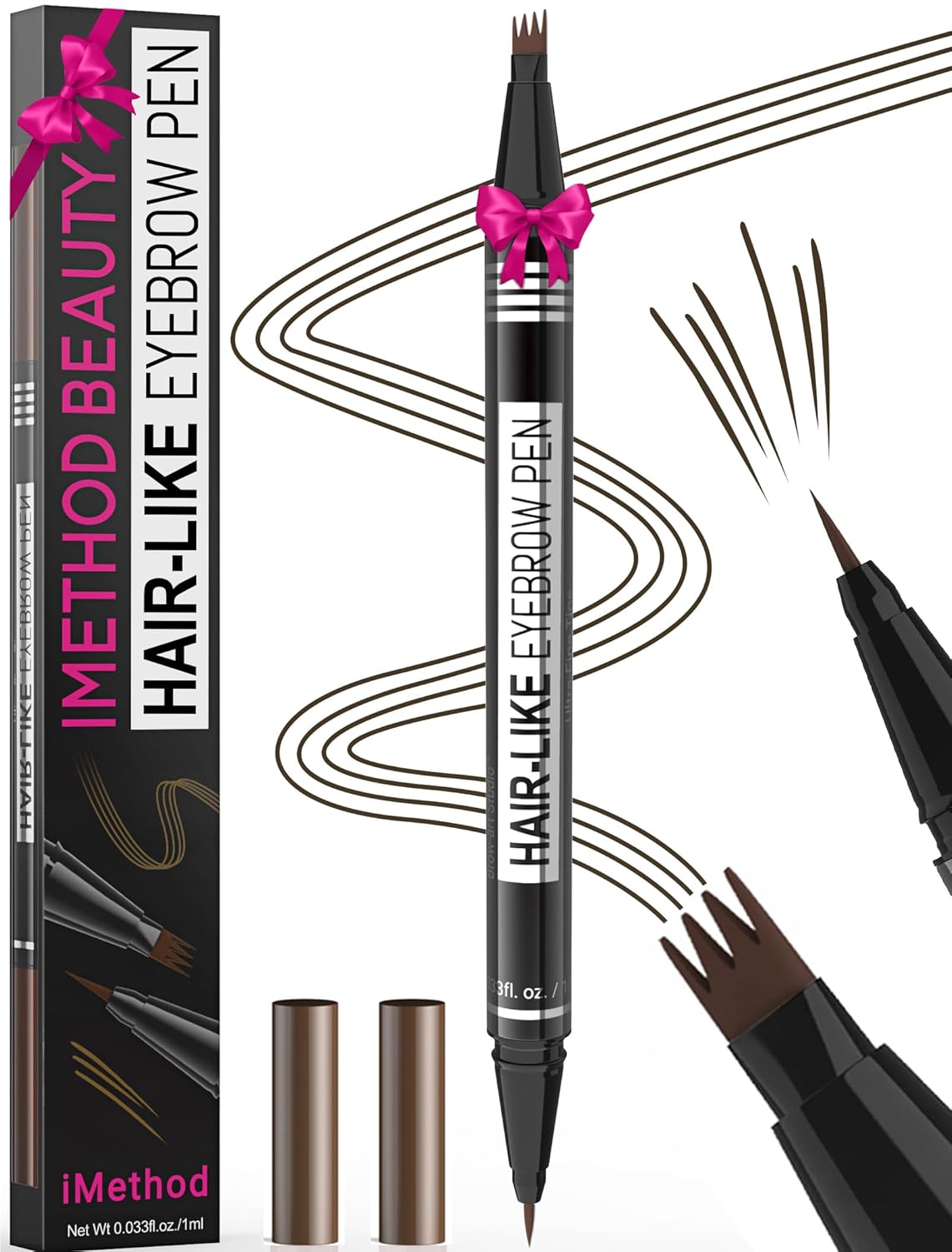 iMethod Microblading Eyebrow Pen - Eyebrow Pencil Magical 2-in-1 Dual-Ended Eye Brow Pencils for
