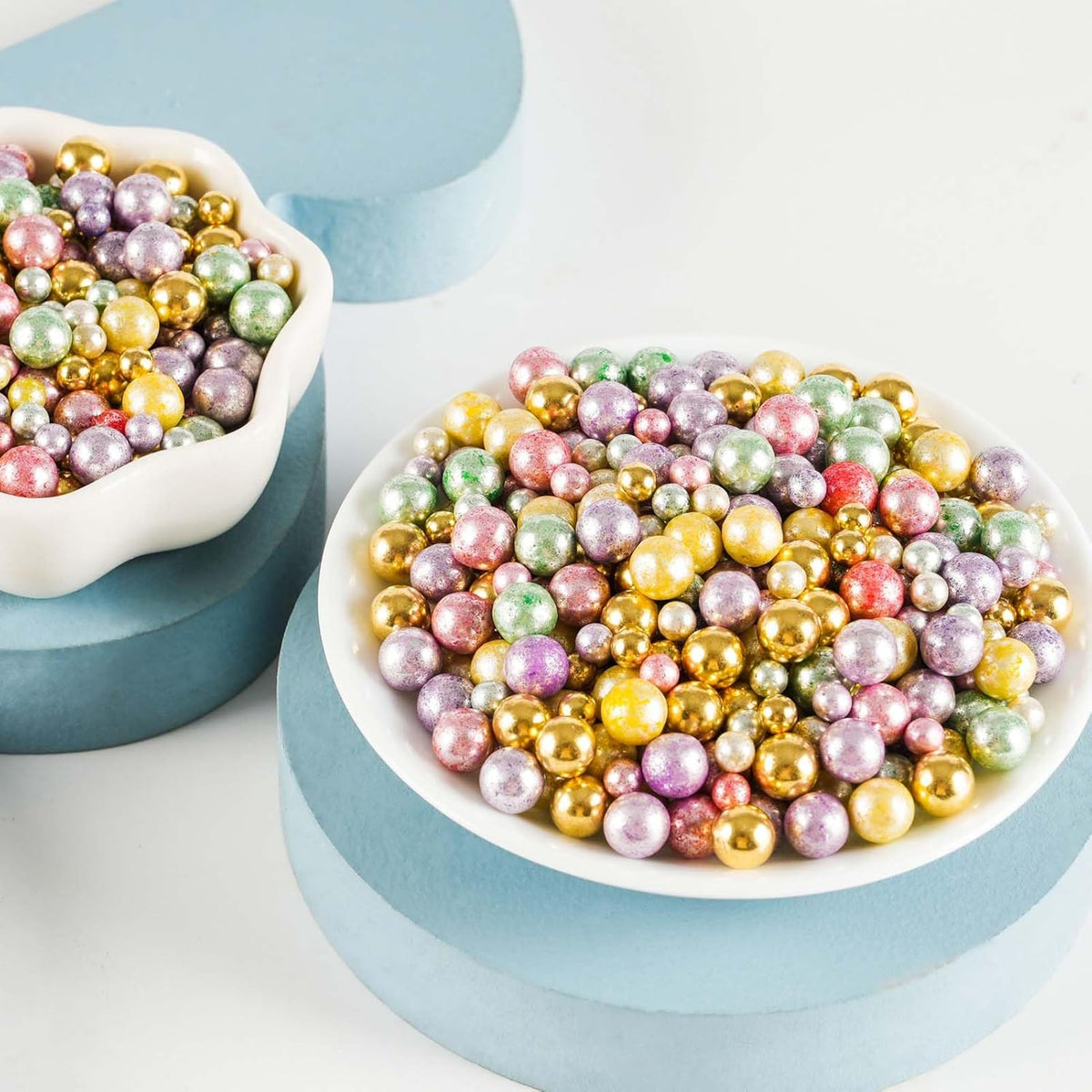 Kasvan Pastel Pearl Sugar sprinkles - Edible Candy Pearls 130g/4.58 Oz, Mix Size Cake Candy