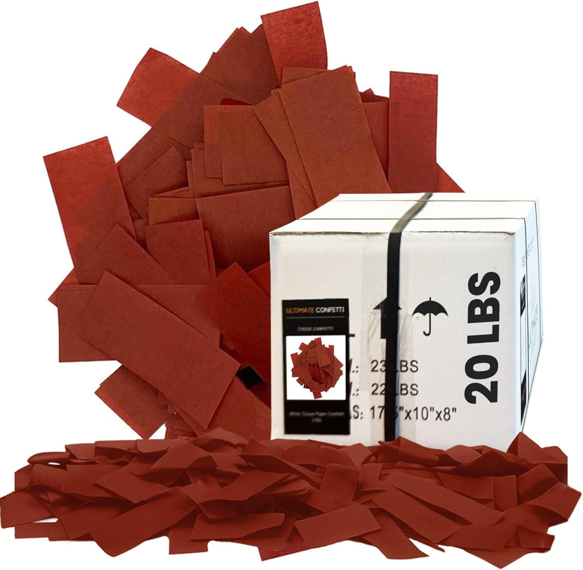 Maroon Biodegradable Confetti - Rectangular Flame-Resistant and Slow-Falling Tissue Paper Confetti