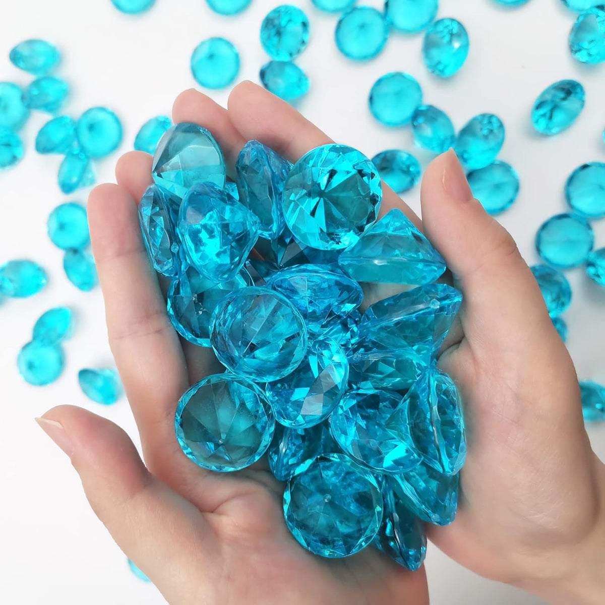 100Pcs Clear Acrylic Diamonds 25mm Wedding Table Scatters Gemstones Confetti for Vase