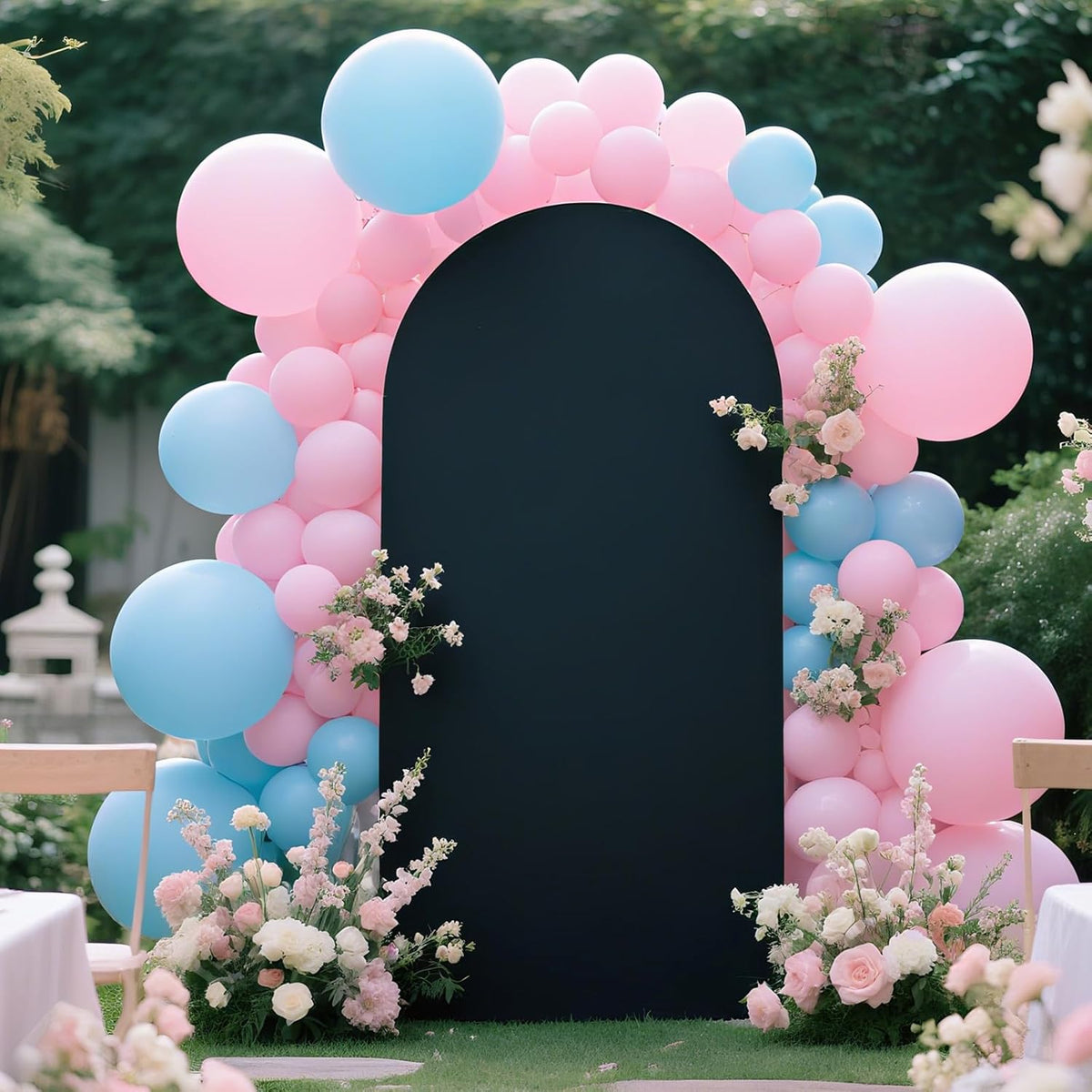 Ledido Wedding Arch Backdrop Cover 6FT Arch Covers Fitted Stretchy Spandex Round Top Stand Backdrop
