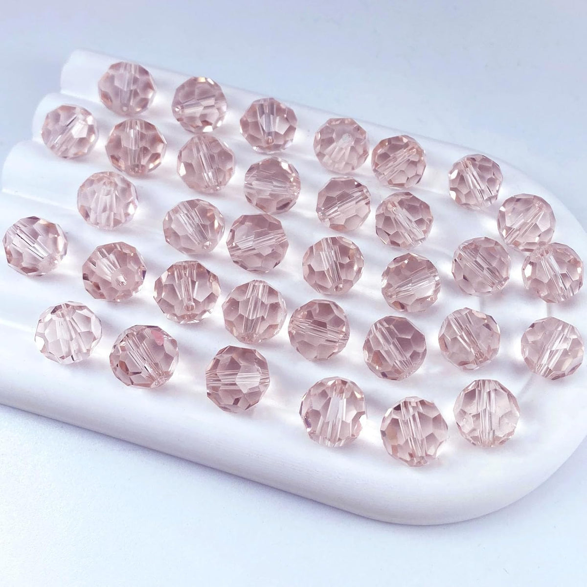 50 PCS 10mm Crystal Glass Beads Round Multiple Faceted Loose Spacer Glass Beads for DIY Handcrafte