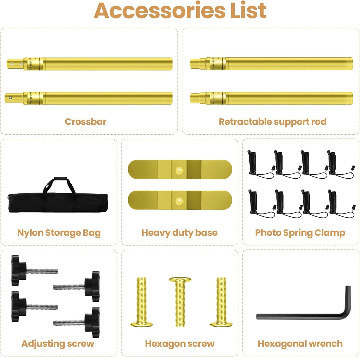 Jiang&Rong 10x10ft Heavy Duty Backdrop Stand Kit - Adjustable Step and Repeat Photo Banner Stand