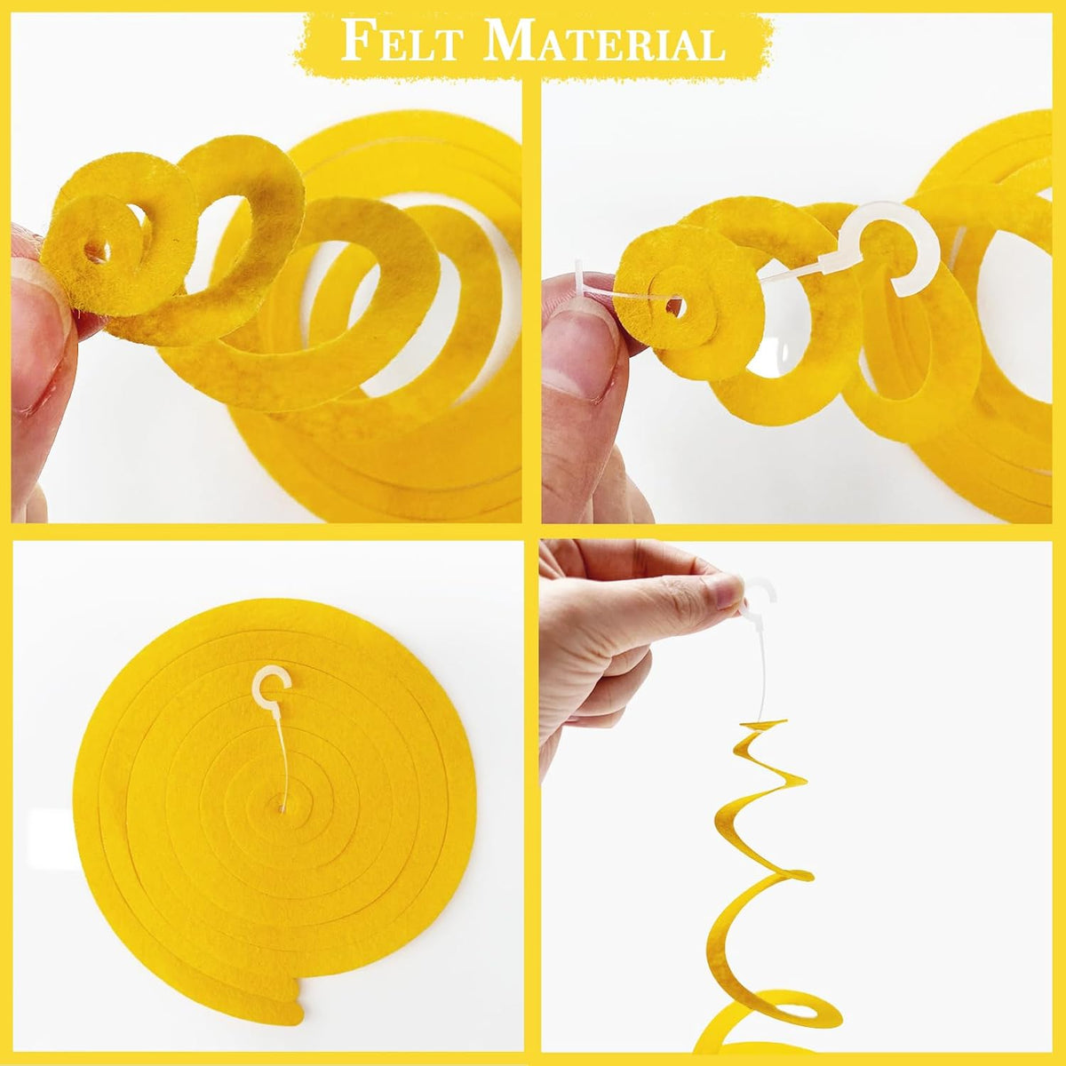 36 Pcs Super Mario Hanging Swirl Decorations Colorful Felt Swirl Streamer Spiral Ceiling