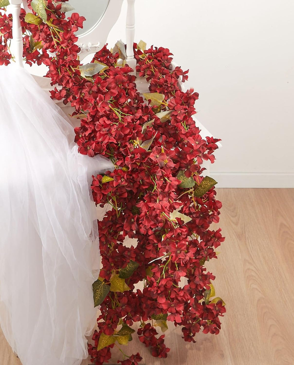 Flower Garland, Artificial Hydrangea Vine Flowers, Hanging Fake Hydrangeas Vine for Room